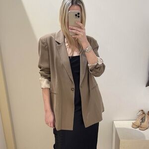 Reformation Classic Slim Blazer in Mushroom